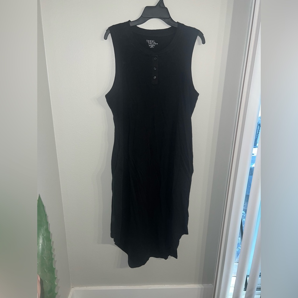 Time and Tru Charcoal Buttoned Top